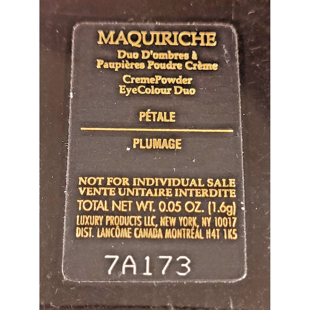 LANCOME Maquiriche CremePowder EyeColour Shadow Duo PETALE PLUMAGE .05 oz READ